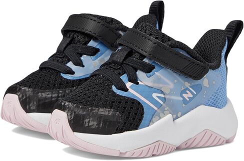 New Balance Rave Run V2 Bungee Lace with Top Strap Shoe, Black/Blast Red/Team Sky Blue, 12 Wide US Unisex Little_Kid in Saudi Arabia