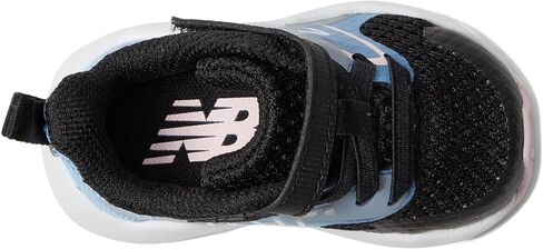 New Balance Rave Run V2 Bungee Lace with Top Strap Shoe, Black/Blast Red/Team Sky Blue, 12 Wide US Unisex Little_Kid in Saudi Arabia