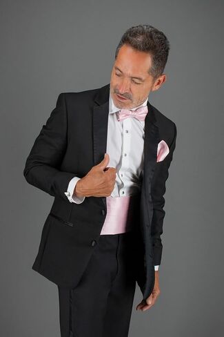 Trafalgar Sutton Solid Color Silk Bowtie and Pocket Square Combo in Kuwait