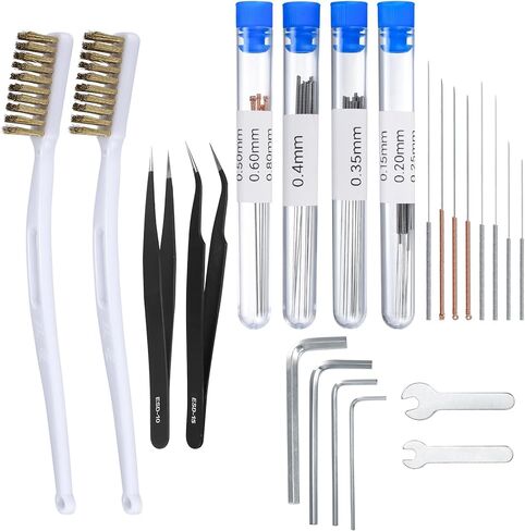 50 Pcs 3D Printer Nozzle Cleaning Kit, 0.4mm 3D Printing Nozzle Needles, Stainless Steel 3D Printer Nozzle Cleaning Needles, 3D Printer Cleaning Nozzle Cleaner Needles for 3D Printing Accessories in Saudi Arabia