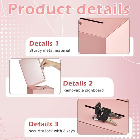 Metal Donation Box with Lock 6.7 x 5 x 8 Inch Safe Suggestion Box with Sign Holder Ballot Box with Slot and Lock Tip Jar Voting Box Collection Box Raffle Box for Voting Fundraising Collection in Saudi Arabia