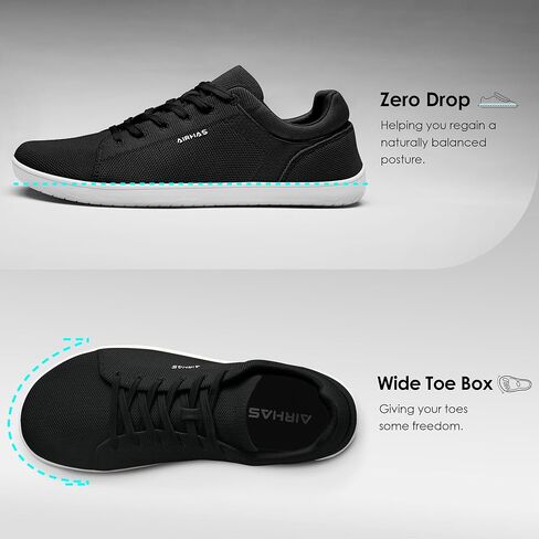 حذاء رجالي حافي القدمين بمقدمة واسعة، حذاء مشي خفيف الوزن، حذاء رياضي مرن بدون قطرة للرجال، حذاء كاجوال بسيط للصيف (كحلي/لثة، 13.0) in Kuwait