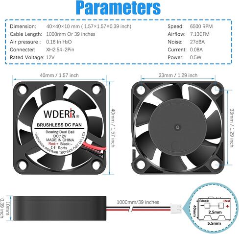 120mm x 25mm DC 12V Computer Brushless Fan 2Pin PC Case Cooling 2-Pack Dual Ball Bearing for DIY RV Fridge Electronics Ventilation Exhaust Projects in Saudi Arabia