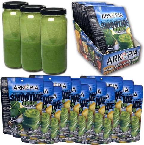 Arkopia Freeze Dried Smoothies - Tropic 12 Pack | Sweet Tropical Fruit | $4.99/Smoothie | Pure, Raw, Whole, & Natural | Just add water & enjoy a fresh smoothie | All the nutrition as fresh | BB date 2049-01 | Tropic 12pk in Saudi Arabia