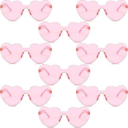9 Pack Heart Shaped Sunglasses Rimless Heart Glasses for Bachelorette Party Birthday Decorations Party Favors in Saudi Arabia