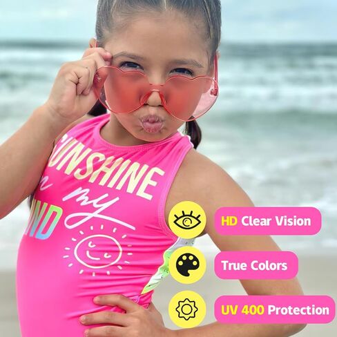 9 Pack Heart Shaped Sunglasses Rimless Heart Glasses for Bachelorette Party Birthday Decorations Party Favors in Saudi Arabia