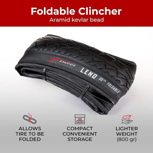 مجموعة Fincci زوج من إطارات الدراجة القابلة للطي مقاس 26 × 2.125 بوصة، إطار 54-559 مع أنابيب داخلية لصمام بريستا للدراجات الجبلية MTB مع إطار 26 × 2.125 (عبوة من قطعتين) in Kuwait