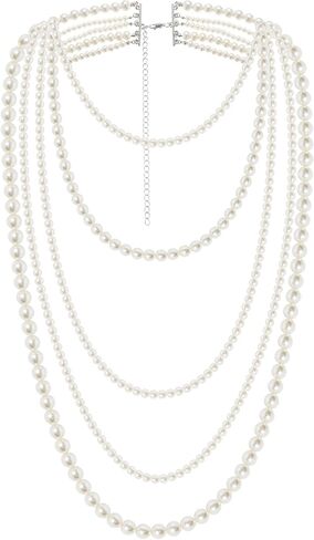 BABEYOND Long Pearl Necklace Faux Pearls Necklace Set Beaded Long Pearls Necklace 1920s Gatsby Costume Jewelry in Saudi Arabia