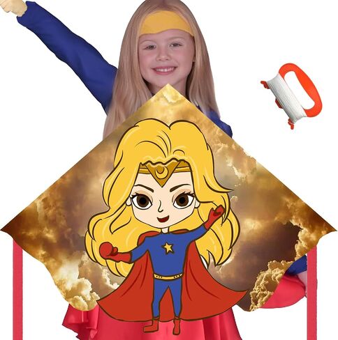 Flying Kites with Darling,Kites for Kids,Kites for Adults,Easy to Fly Kites,Striking Cute_Kid Design, 43 * 31 inches,Line 100m in Saudi Arabia