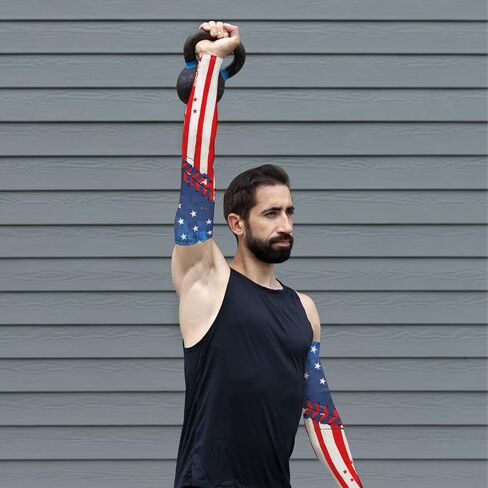 American Independence Patriotic Arm Sleeves USA Flag Cooling Arm Covers Sun Protection Arm Guards Unisex Sports Basketball Cycling American Ice Silk UV Protection Sleeves Style D in Saudi Arabia