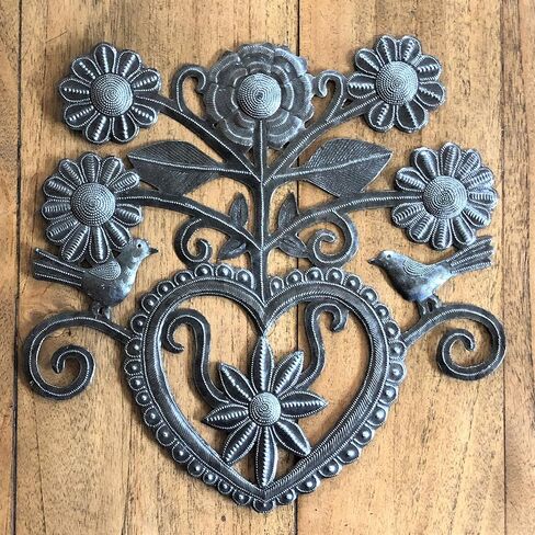 it's cactus - metal art haiti Peace Sign, Haitian Love and Friendship Heart, Inspirational Family Wall Decor, Garden Plaques, 12 Inche in Kuwait
