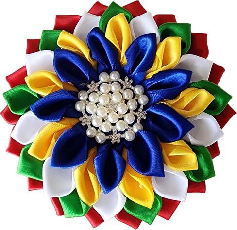 دبوس بروش على شكل زهرة ساتان من Order of The Eastern Star OES للنساء (بروش ملون 4.5) in Kuwait