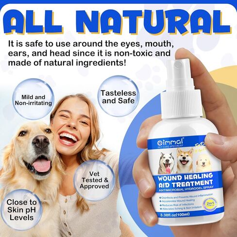 Cat Wound Care Spray - Wound Healing Aid Treatment for Cats Helps with Skin Repair for Wounds, Cats Irritated Skin & Itchy Skin Relief | Cats Supplement | Gentle Wound Care Spray - 3.38 Fl.oz / 100ml in Saudi Arabia