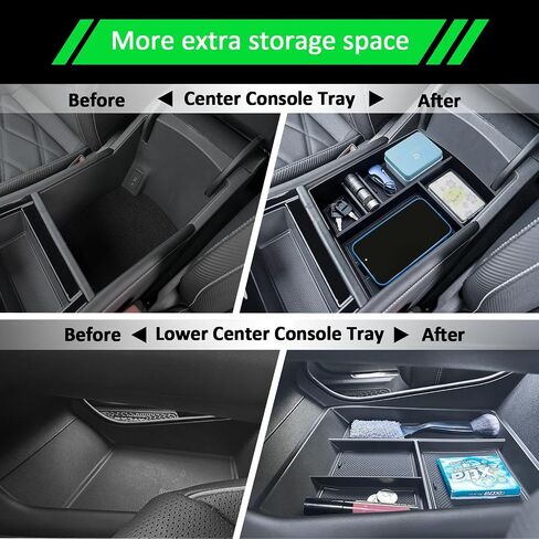 TOPINSTALL 24 منظم وحدة تحكم جديد متوافق مع ملحقات رياضية VW Atlas/Atlas Cross لعام 2024، وصينية وحدة تخزين صندوق مسند الذراع مع ملحقات داخلية لحامل العملات المعدنية in Kuwait