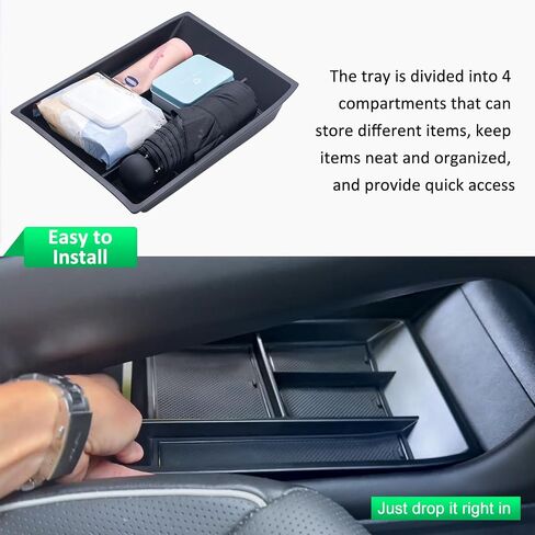TOPINSTALL 24 منظم وحدة تحكم جديد متوافق مع ملحقات رياضية VW Atlas/Atlas Cross لعام 2024، وصينية وحدة تخزين صندوق مسند الذراع مع ملحقات داخلية لحامل العملات المعدنية in Kuwait