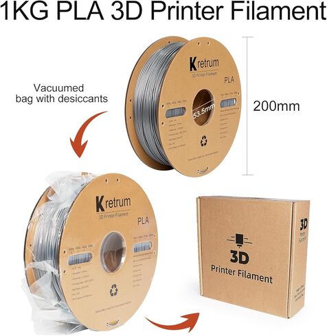 خيوط PLA 1.75 مم خيوط طابعة ثلاثية الأبعاد من الورق المقوى عبوات 1 كجم متوافقة على نطاق واسع مع معظم طابعات FDM ثلاثية الأبعاد تناسب ELEGOO Anycubic FlashForge Creality Bambu Prusa إلخ. ضوء ارجواني in Kuwait