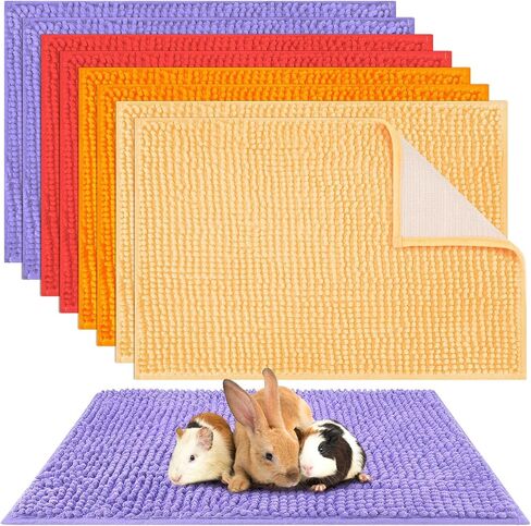 8 Pcs Guinea Pig Cage Liner for Guinea Pig Cage Bedding Reusable Guinea Pig Mat Pads Washable Training Pad Animal Sleeping Bedding Mat for Chinchilla (Gray, Green, Pink, Blue,16x12'') in Saudi Arabia