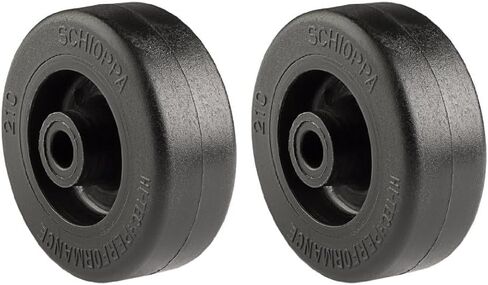 Schioppa R.210 NT-2" Diameter x 3/4" Width Nylon Wheel, Flat Tread, Wheel Only, 1/4" Axle, Black in Saudi Arabia