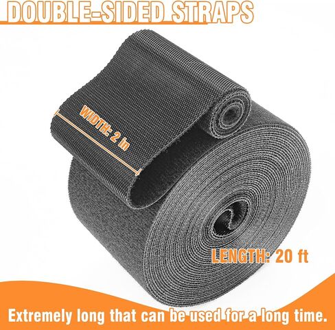 Double Sided Hook and Loop Tape, Self-Gripping Straps 1 Inch Wide, Cut to Length, Quick Wrap Cable Ties, Strips for Cords Wraps, Roll for Bundling Fastening Storage and Organization in Saudi Arabia