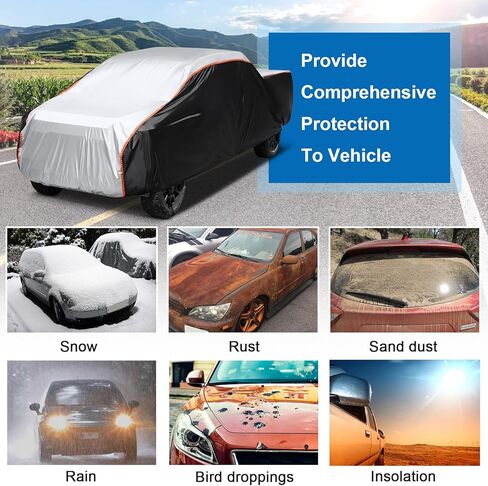 10 طبقات غطاء سيارة مقاوم للماء في جميع الأحوال الجوية للسيارات والمطر والثلج وحماية من الأشعة فوق البنفسجية ومقاوم للرياح في الهواء الطلق غطاء سيارة كامل غطاء ثلجي للسيارة مع القطن، مناسب لسيارة السيدان الكبيرة A11 (الطول من 209 إلى 218 بوصة) in Kuwait