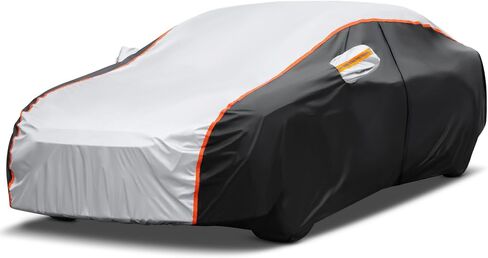 10 Layers Car Cover Waterproof All Weather for Automobiles Rain Snowproof UV Protection Windproof Outdoor Full Car Cover Car Snow Cover with Cotton, Fit for Large Sedan A11(Length 209 to 218 inch) in Saudi Arabia