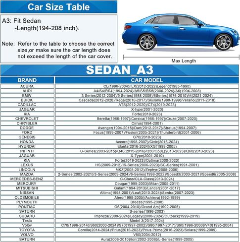 10 Layers Car Cover Waterproof All Weather for Automobiles Rain Snowproof UV Protection Windproof Outdoor Full Car Cover Car Snow Cover with Cotton, Fit for Large Sedan A11(Length 209 to 218 inch) in Saudi Arabia