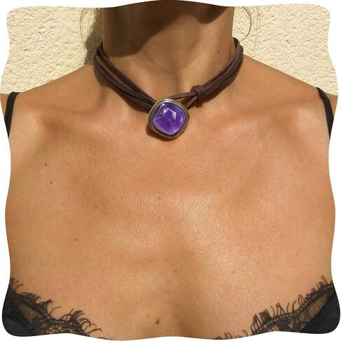 Western Choker Necklace, Natural Amazonite Necklace for Women, Boho Western Jewelry for Women in Saudi Arabia