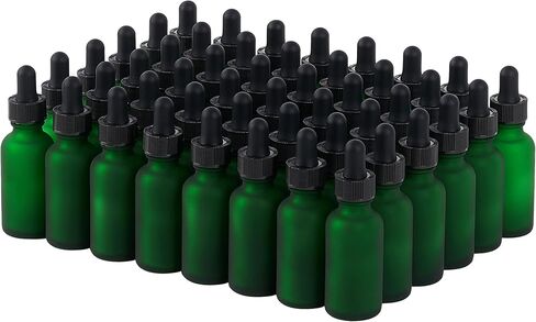 24 Pcs, 2oz Glass Dropper Bottle, Leakproof Tincture Bottles with Dropper, Green Reusable Eye Dropper Bottle, for All Kinds of Liquids (Green, 2oz-24pcs) in Saudi Arabia