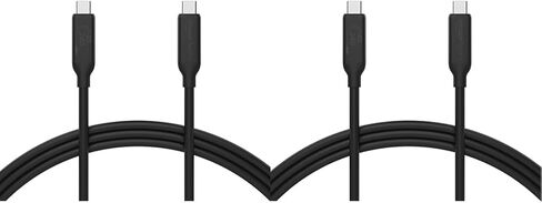 Amazon Basics USB-C to USB-C 4 Fast Charger Cable, 40 Gbps, 8K Video, 240W, USB-IF Cert, Thunderbolt 4/3 Compatible, for Apple iPhone 15, iPad, Samsung Galaxy, Tablets, Laptops, 3.3 Foot, Black in Saudi Arabia