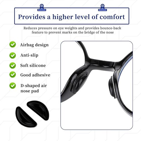 20 Pairs Eyeglass Nose Pads Adhesive Glasses Nose Pads 3mm Air Bag Eyeglass Nose Pads Silicone Eyeglass Nose Pads Nose Pads Anti Slip Soft Cushion Eyeglass Nose Pads for Eyeglasses Sunglasses (Clear) in Saudi Arabia