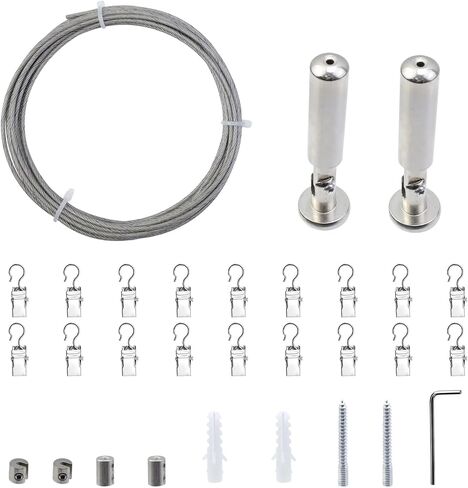White Wall Mount Curtain Wire Rod Set in Saudi Arabia
