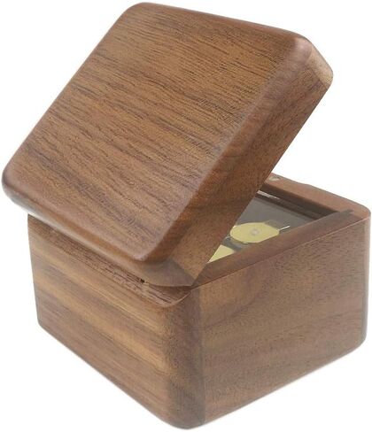 Natural Wooden Music Box with Customizable Photos Wind Up Musical Box Gifts for Christmas,Birthday and Valentine's Day(Simple Wine Red, Tone:When You Wish Upon a Star) in Saudi Arabia