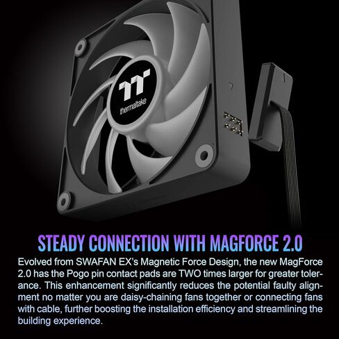 Thermaltake CT120 EX ARGB Sync PC Cooling Fan White (3-Fan Pack), Magnetic Connection, 5V Motherboard Sync, 16.8 Million Colors 9 Addressable LEDs, 120 mm Case/Radiator Fan, CL-F190-PL12SW-A in Saudi Arabia