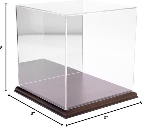 Plymor Clear Acrylic Display Case with Clear Base, 8" x 8" x 8" in Saudi Arabia