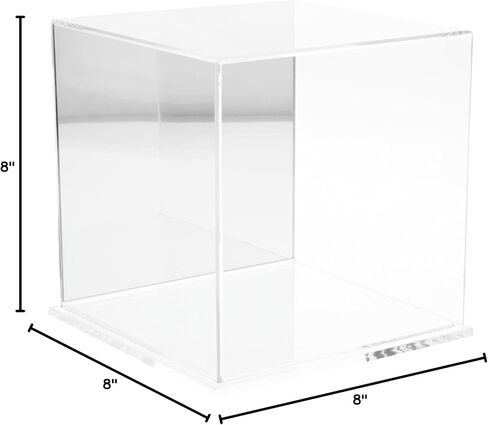 Plymor Clear Acrylic Display Case with Clear Base, 8" x 8" x 8" in Saudi Arabia