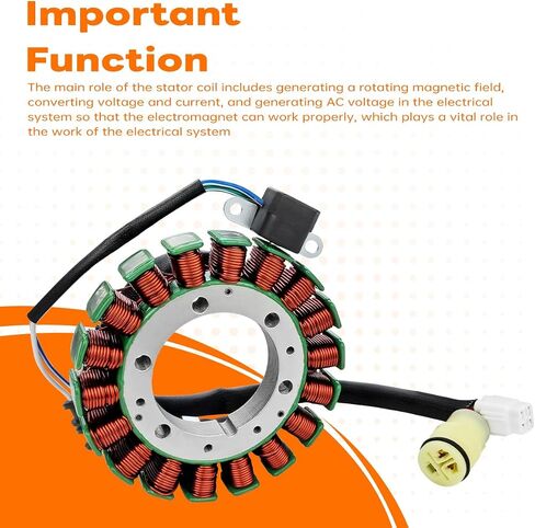 30017-07 Magneto Stator Coil Compatible with 2007 Harley Davidson Dyna Fatboy Heritage Softail, Replaces OEM # 30017-08 in Saudi Arabia