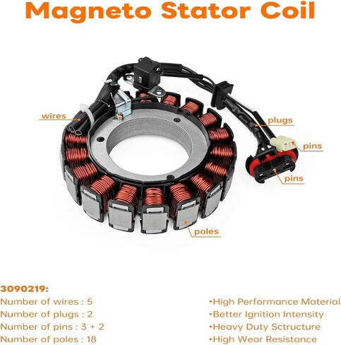 30017-07 ملف مغناطيسي متوافق مع 2007 Harley Davidson Dyna Fatboy Heritage Softail، يستبدل OEM # 30017-08 in Kuwait