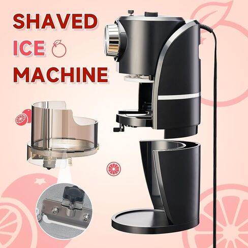 Shaved Ice Machine - Snow Cone Machine for Homemade Shaved Ice, Snow Cones, Slushie Ice Shaver With Stainless Steel Blade Adjustment Knob, 2 Reusable Ice Mold Cup for snowflakes - White in Saudi Arabia