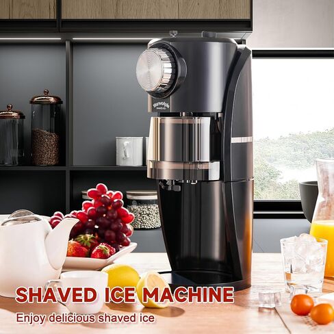 Shaved Ice Machine - Snow Cone Machine for Homemade Shaved Ice, Snow Cones, Slushie Ice Shaver With Stainless Steel Blade Adjustment Knob, 2 Reusable Ice Mold Cup for snowflakes - White in Saudi Arabia