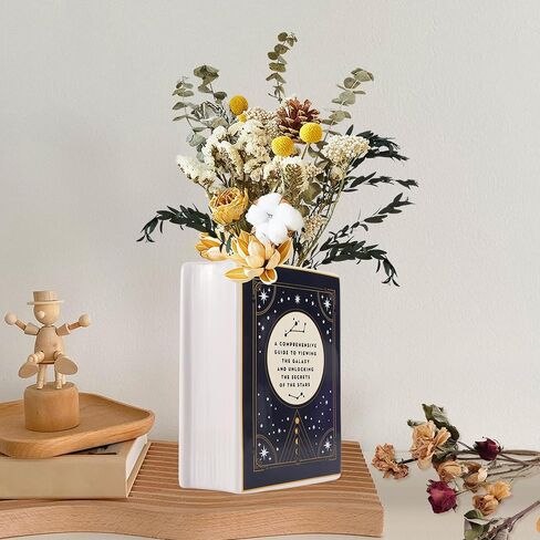 Book Vase for Flowers, Ceramic Book Flower vase for Home Decor, Decorative Book Planter Unique Bookshelf Decor, Cute Book Shaped Vase for Book Lovers - A Picture of Art History in Saudi Arabia