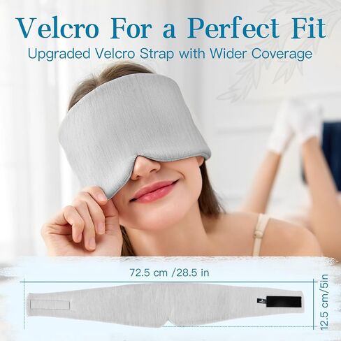 2 Pack Cooling Eye Mask for Sleeping, Innovative Cooling Fabric Sleep Mask, Adjustable Large Size Eye Cover, No Gel, No Eye Cups, Cool Sleeping Masks for Insomnia (Black Grey & Khaki) in Saudi Arabia