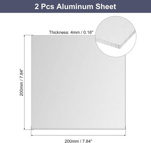 uxcell Aluminum Sheet, 6 Pcs 100mm x 50mm x 3mm (0.12 Inch) Thickness Square 6061 Aluminum Plate for Industrial, Silver Tone in Saudi Arabia