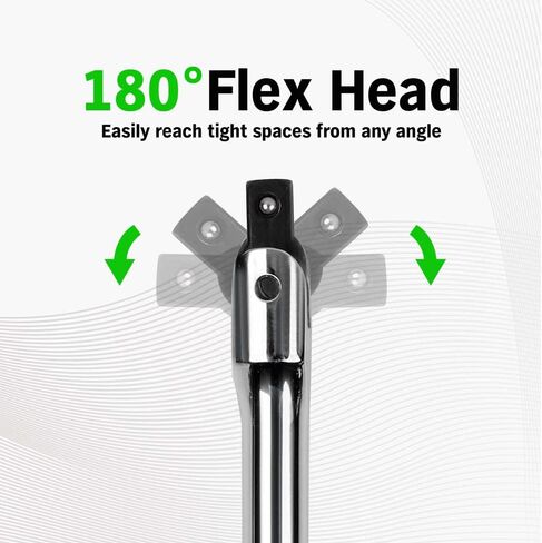 SWANLAKE 1/2 Breaker Bar, 17.5" Length with 180° Rotatable Head, 1/2 inch Drive,CR-V Steel in Saudi Arabia