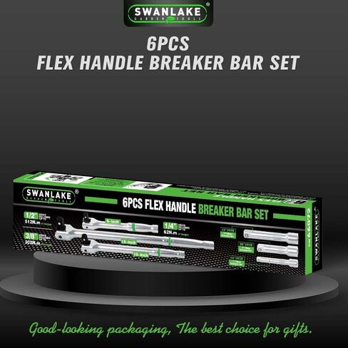 SWANLAKE 1/2 Breaker Bar, 17.5" Length with 180° Rotatable Head, 1/2 inch Drive,CR-V Steel in Saudi Arabia