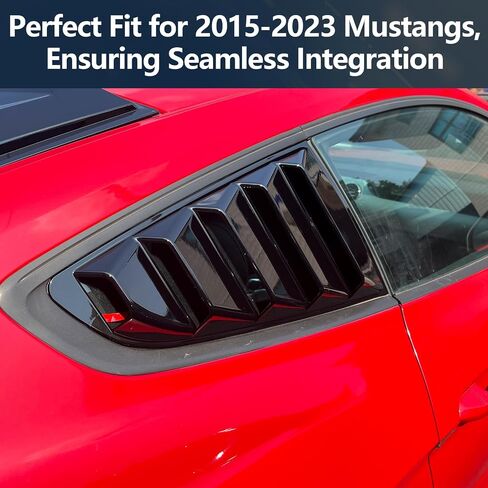 كوات النافذة الخلفية موستانج لسيارة فورد موستانج 2015-2023 GT/Shelby/EcoBoost /V6 /V8 غطاء ظل الشمس للزجاج الأمامي الخلفي طراز لامبو لجميع الأحوال الجوية أسود لامع in Saudi Arabia