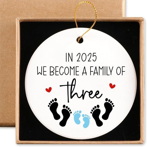 Expecting Baby Ornament Ceramic Ornament Keepsake Sign Round Plaque Pregnancy Announcement for Husband Coming Soon 2025 Baby Announcements Ideas Best Gifts for Expecting Mom Dad in Saudi Arabia