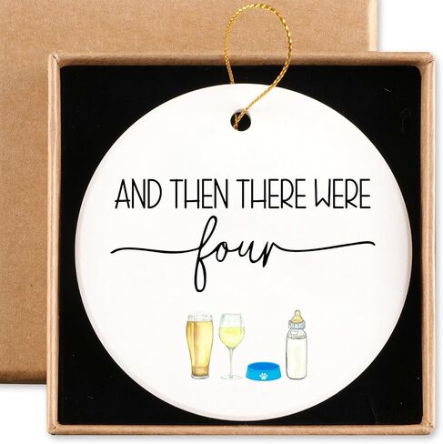 Expecting Baby Ornament Ceramic Ornament Keepsake Sign Round Plaque Pregnancy Announcement for Husband Coming Soon 2025 Baby Announcements Ideas Best Gifts for Expecting Mom Dad in Saudi Arabia