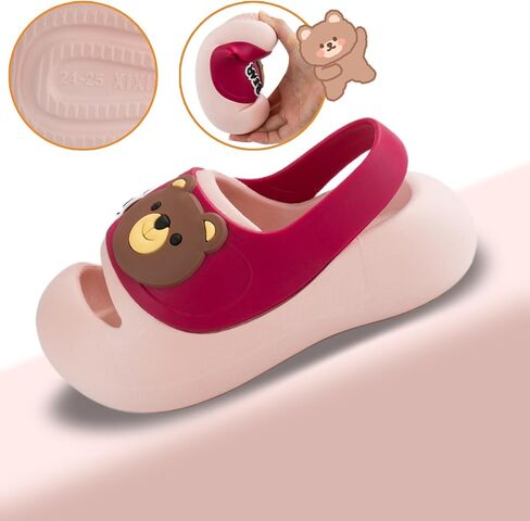 Kid's Girls Boys Clogs Garden Shoes Cartoon Slides Sandals Beach Slipper Children Cute Bear Slippers Blue in Saudi Arabia