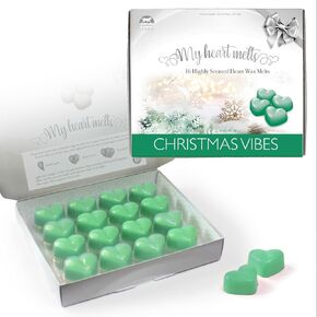 Lemon Lavender Wax Melts - 16 Heart Shaped Highly Scented Wax Melts in a Presentation Gift Box 3.2 OZ Pack, Natural Candle, Soy Wax Melt Cubes Shaped as Hearts