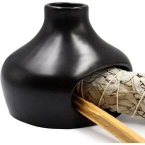 Palo Santo Holder, Incense Burner Zen Decor, Smudge Bowl for Meditation Yoga, Chimeneas Incense Holder, Handmade Ceramics Palo Santo Burner - White